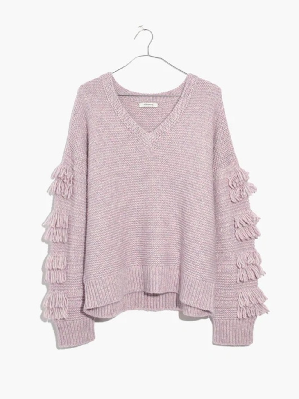 Madewell Cotton/Wool/Alpaca Blend Fringe Sleeve Pullover size XS
